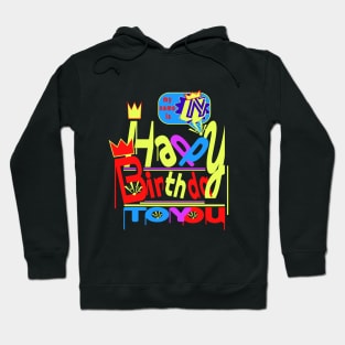 Happy Birthday Alphabet Letter (( N )) Dazzling Creative Design Hoodie